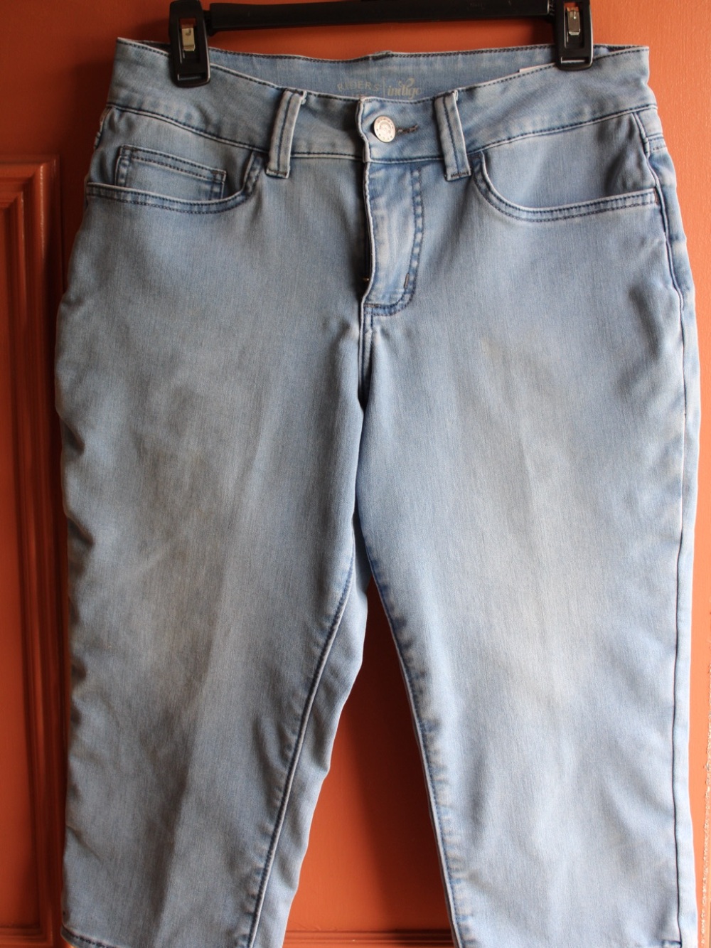 Lee Light Blue Cropped Jeans - Mid Rise Womens